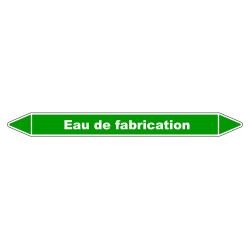 Marqueur de tuyauterie en vinyle laminé pour système d'eau de fabrication.