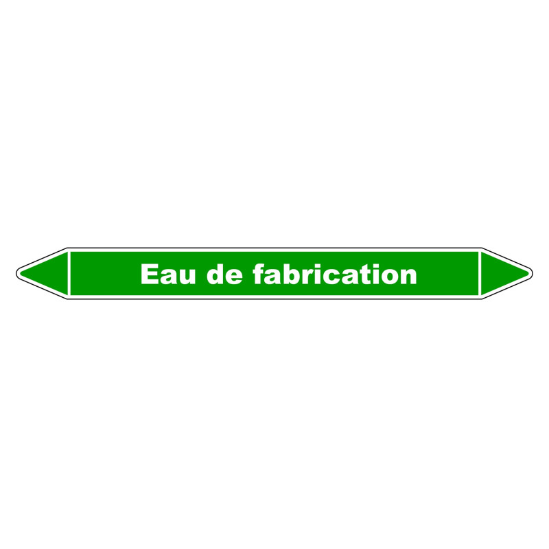 Marqueur de tuyauterie en vinyle laminé pour système d'eau de fabrication.