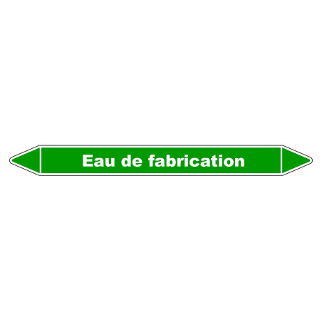 Marqueur de tuyauterie en vinyle laminé pour système d'eau de fabrication.