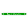 Marqueur de tuyauterie en vinyle laminé pour système d'eau de fabrication.