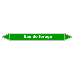 Marqueur de Tuyauterie "Eau de forage" en Vinyle Laminé