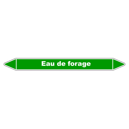 Marqueur de Tuyauterie "Eau de forage" en Vinyle Laminé