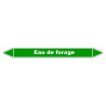 Marqueur de Tuyauterie "Eau de forage" en Vinyle Laminé