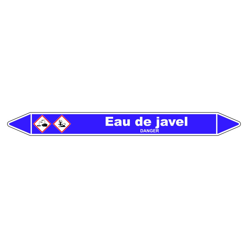 Marqueur de Tuyauterie - Eau de Javel - NFX 08-105 - Vinyle Laminé