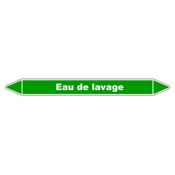 Marqueur de Tuyauterie - Eau de lavage - NFX 08-105 - Vinyle Laminé