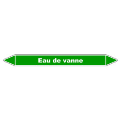 Marqueur de Tuyauterie - Eau de Vanne - NFX 08-105 - Vinyle Laminé