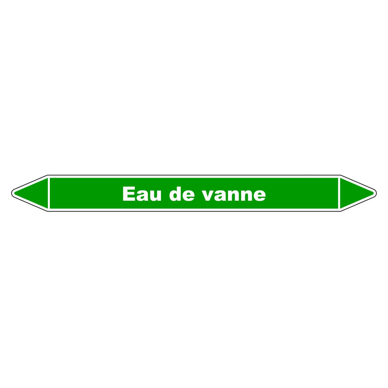 Marqueur de Tuyauterie - Eau de Vanne - NFX 08-105 - Vinyle Laminé