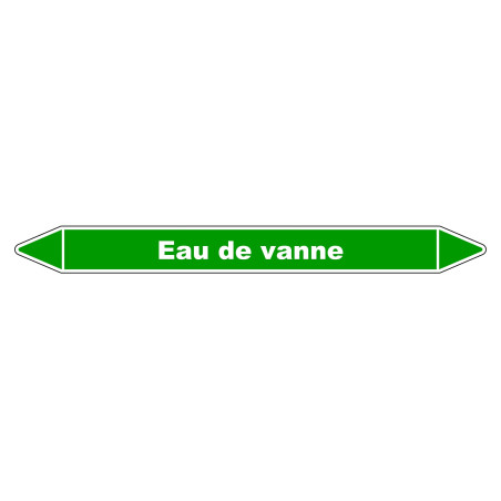 Marqueur de Tuyauterie - Eau de Vanne - NFX 08-105 - Vinyle Laminé