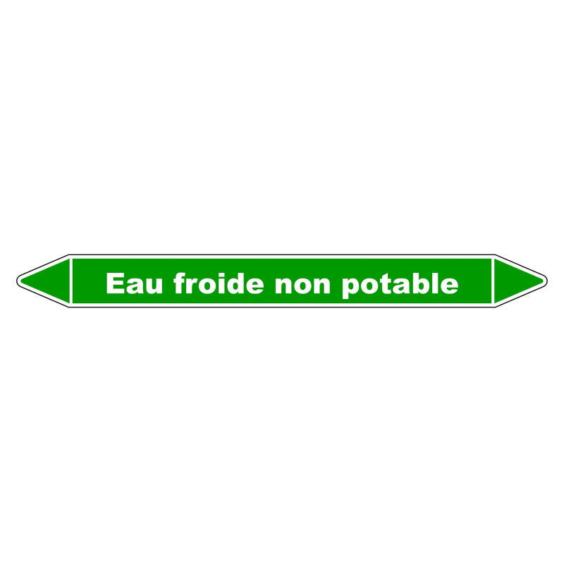 Marqueur de Tuyauterie "Eau froide non potable" en Vinyle Laminé