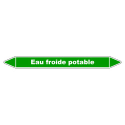 Marqueur de Tuyauterie - Eau froide potable - NFX 08-105 - Vinyle Laminé