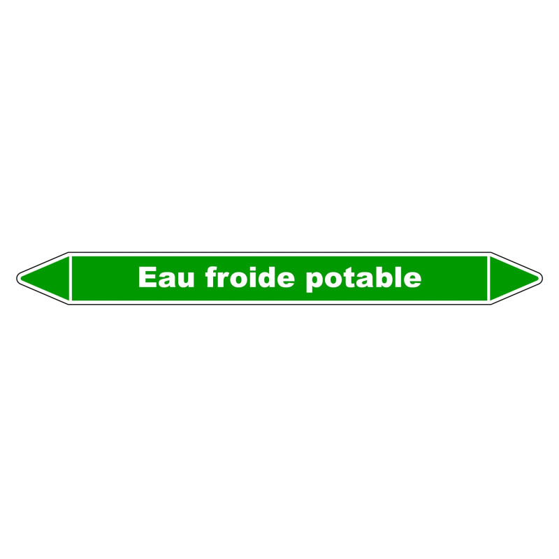 Marqueur de Tuyauterie - Eau froide potable - NFX 08-105 - Vinyle Laminé