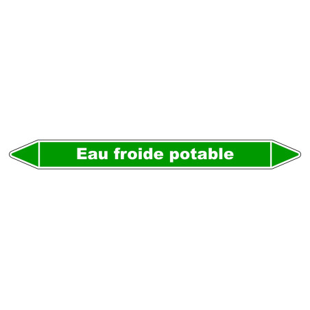Marqueur de Tuyauterie - Eau froide potable - NFX 08-105 - Vinyle Laminé
