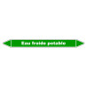 Marqueur de Tuyauterie - Eau froide potable - NFX 08-105 - Vinyle Laminé