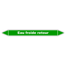 Marqueur de Tuyauterie "Eau froide retour" en Vinyle Laminé