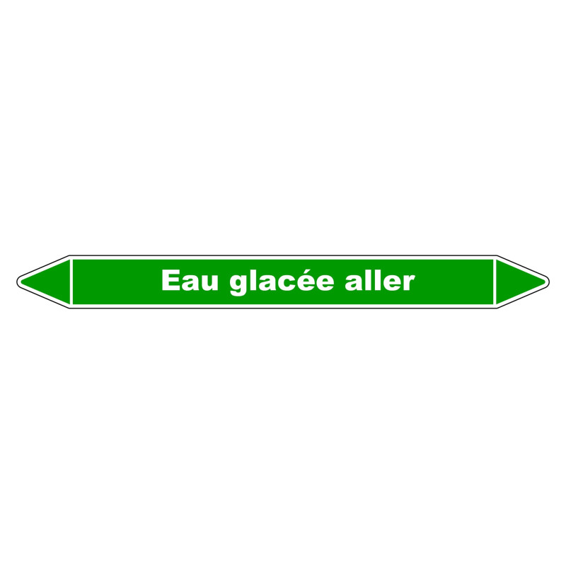 Marqueur de Tuyauterie - Eau Glacée Aller - NFX 08-105 - Vinyle Laminé