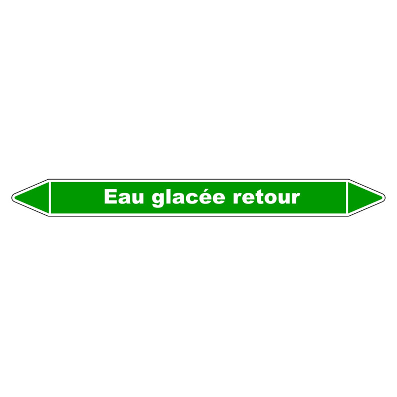 Marqueur de Tuyauterie - Eau glacée retour - NFX 08-105 - Vinyle Laminé