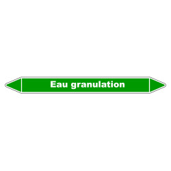 Marqueur de Tuyauterie "Eau Granulation" en Vinyle Laminé