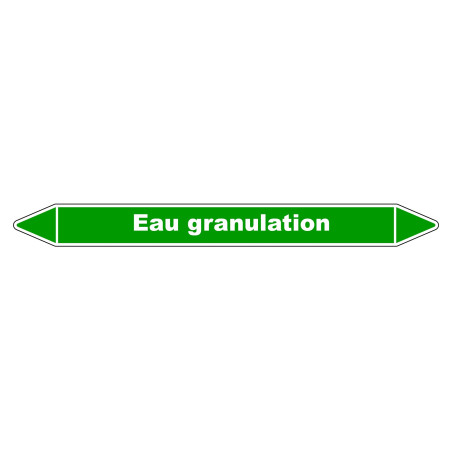 Marqueur de Tuyauterie "Eau Granulation" en Vinyle Laminé