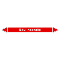 Marqueur de Tuyauterie - Eau incendie - NFX 08-105 - Vinyle Laminé
