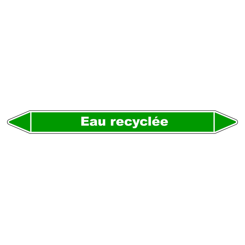 Marqueur de Tuyauterie - Eau Recyclée - NFX 08-105 - Vinyle Laminé