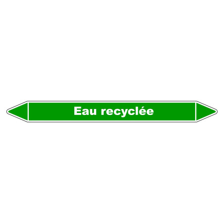 Marqueur de Tuyauterie - Eau Recyclée - NFX 08-105 - Vinyle Laminé