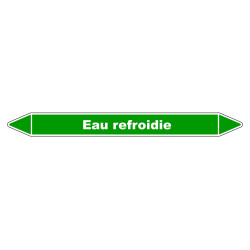 Marqueur de Tuyauterie "Eau Refroidie" en Vinyle Laminé