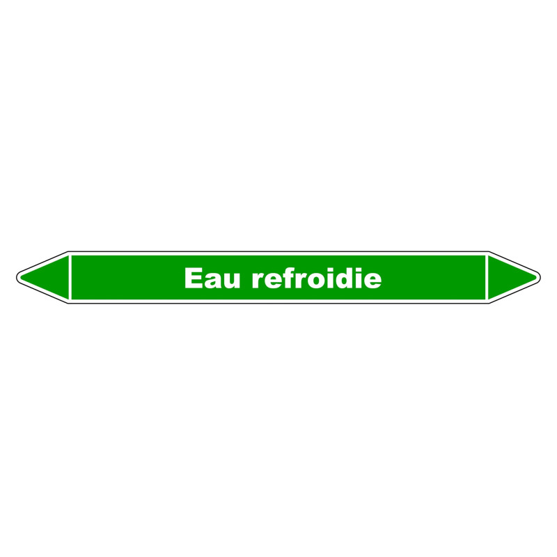 Marqueur de Tuyauterie "Eau Refroidie" en Vinyle Laminé