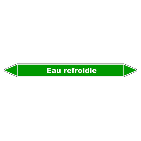 Marqueur de Tuyauterie "Eau Refroidie" en Vinyle Laminé