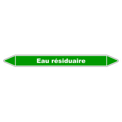 Marqueur de Tuyauterie "Eau Résiduaire" en Vinyle Laminé