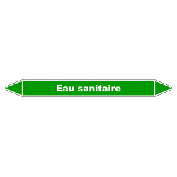 Marqueur de Tuyauterie "Eau Sanitaire" en Vinyle Laminé