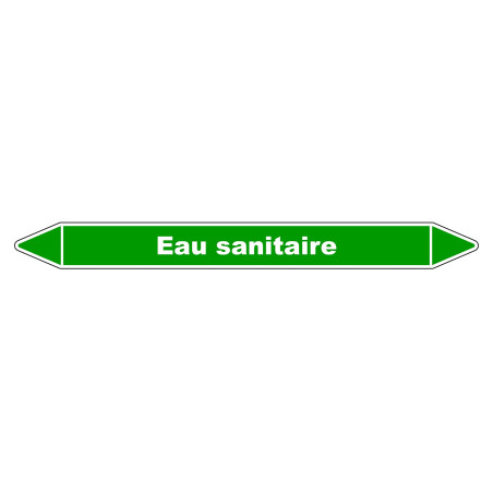 Marqueur de Tuyauterie "Eau Sanitaire" en Vinyle Laminé