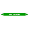 Marqueur de Tuyauterie "Eau Sanitaire" en Vinyle Laminé
