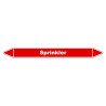 Marqueur de Tuyauterie - Eau sprinkler - NFX 08-105 - Vinyle Laminé