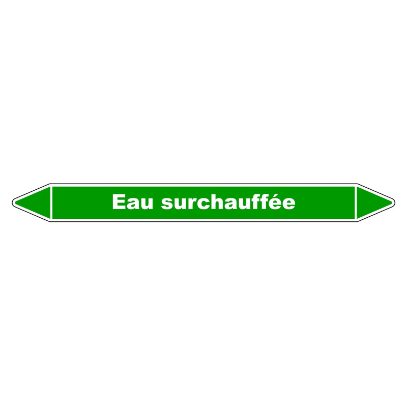 Marqueur de Tuyauterie "Eau Surchauffée" en Vinyle Laminé