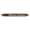 Marqueur de Tuyauterie Effluents chimiques 150 x 12 mm Vinyle Laminé