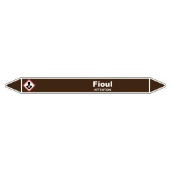 Marqueur de Tuyauterie Fioul 150 x 12 mm Vinyle Laminé