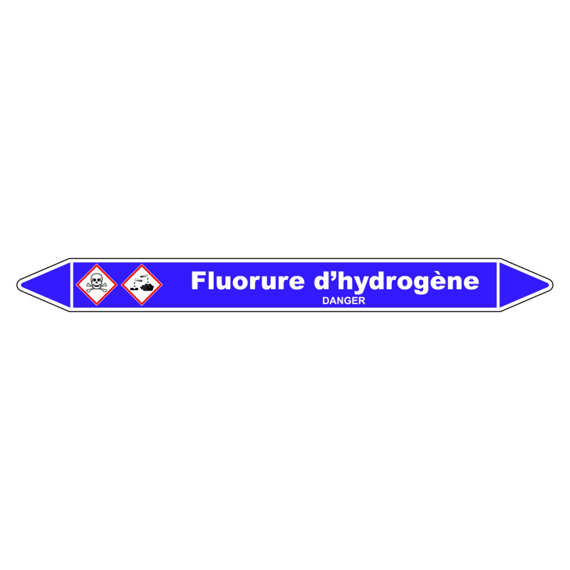 Marqueur de Tuyauterie - Fluorure d'Hydrogène - NFX 08-105 - Vinyle Laminé