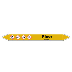 Marqueur de Tuyauterie "Fluor" en Vinyle Laminé