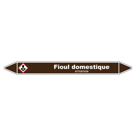 Marqueur de tuyauterie Fuel domestique robuste et durable en vinyle laminé