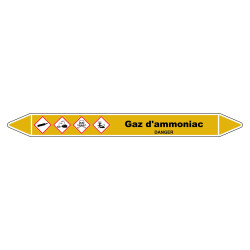 Marqueur de Tuyauterie "Gaz d’ammoniac" en Vinyle Laminé