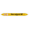 Marqueur de Tuyauterie "Gaz naturel BP" en Vinyle Laminé
