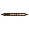 Marqueur de Tuyauterie Huile de graissage 150 x 12 mm Vinyle Laminé