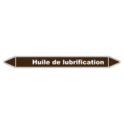 Marqueur de Tuyauterie Huile de lubrification 150 x 12 mm Vinyle Laminé