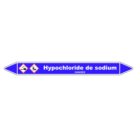 Marqueur de Tuyauterie - Hypochlorite de Sodium - NFX 08-105 - Vinyle Laminé