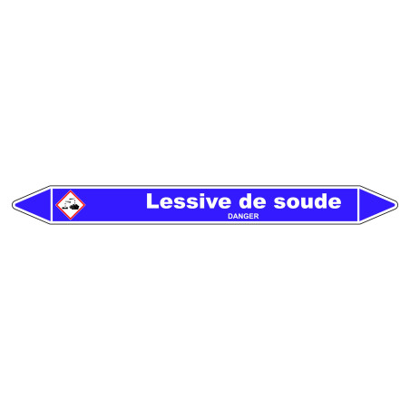 Marqueur de Tuyauterie - Lessive de Soude - NFX 08-105 - Vinyle Laminé