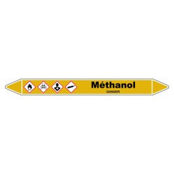 Marqueur de Tuyauterie" Méthanol" en Vinyle Laminé