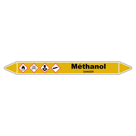 Marqueur de Tuyauterie" Méthanol" en Vinyle Laminé