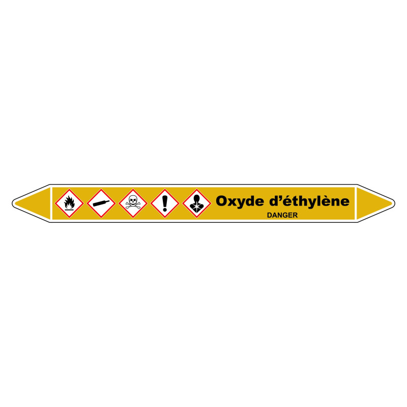 Marqueur de Tuyauterie "Oxyde d’éthylène" en Vinyle Laminé