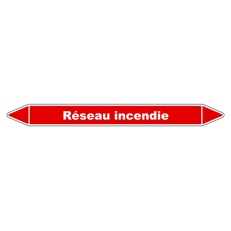 Marqueur de Tuyauterie - Réseau incendie - NFX 08-105 - Vinyle Laminé