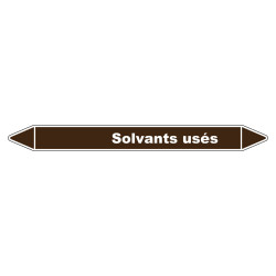 Marqueur de Tuyauterie Solvants usés 150 x 12 mm Vinyle Laminé